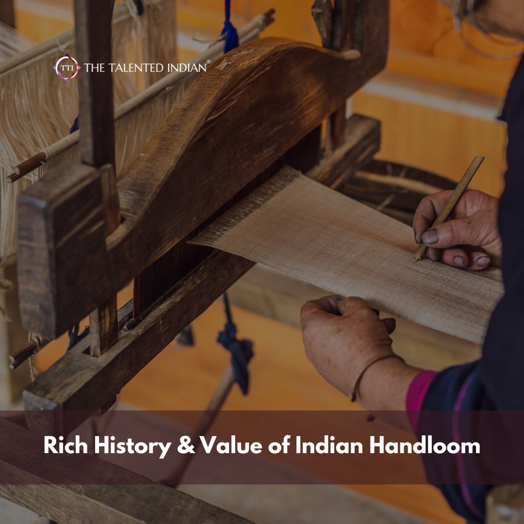 talented_indian's tweet photo. Indian handloom is the pride and joy of our nation, but were you aware of its rich history and how much significance it holds for us Indians?

🔗 https://t.co/Nd5O17wRpr

#NationalHandloomDay https://t.co/VvskJVcToG