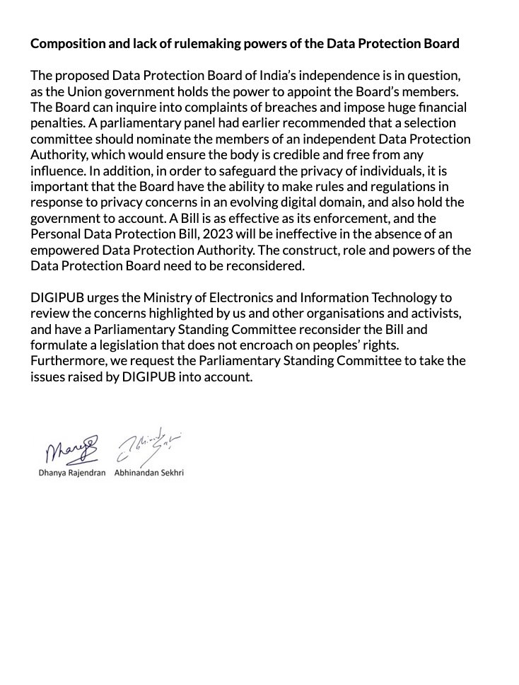 DIGIPUB’s statement on the Digital Personal Data Protection Bill, 2023.