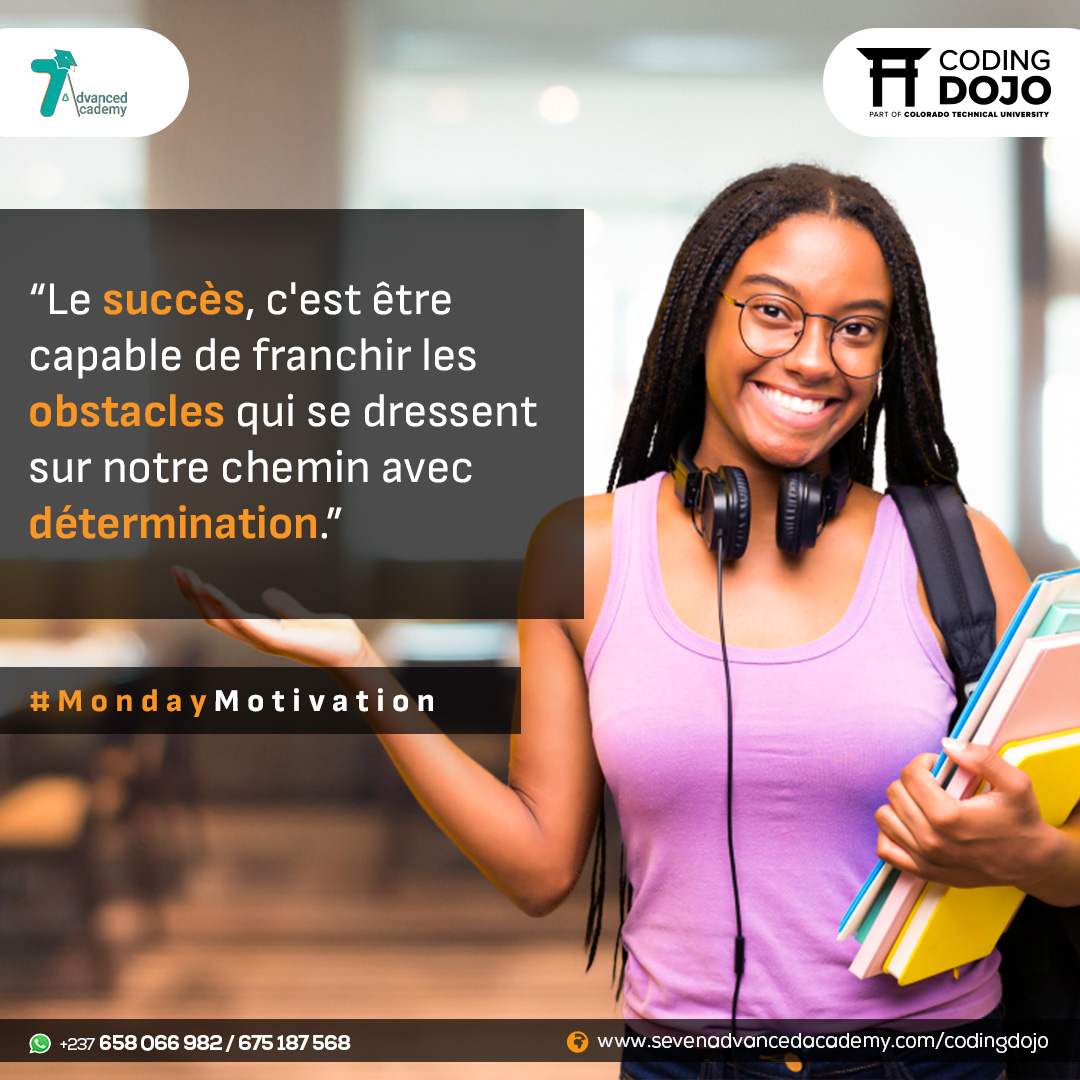 #motivationday

« Le succès, c'est être capable de franchir les obstacles qui se dressent sur notre chemin avec détermination. »

✨ Passez une agréable semaine. ☺️
.
.
#sevenadvancedacademy #codingdojo #happynewweek #digitalskills #webdevelopment #graphicdesign #cybersecurity