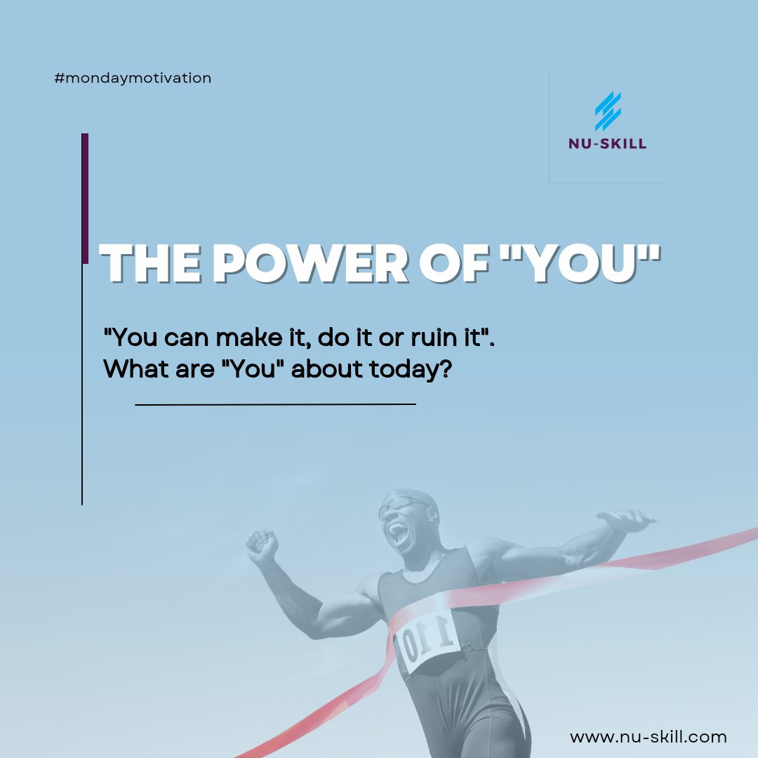 nu_skillhub's tweet photo. It's a new week again...
What are "YOU" about?
Remember this, success begins with making the right choices.
Win or loose, that's your choice to make.
Have a great week
#nuskill
#newweek
#powerofchoices https://t.co/bBDd9zYVqv