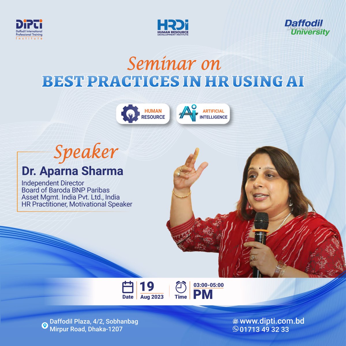 Our special seminar on ‘Best Practices in HR using AI’

💼 Learn about the types of AI and their Applications in HR.
🏢 Gain insights from real-life experiences of Global Companies implementing AI.
🚀 Discover challenges faced by Companies harnessing AI for HR with @sharmaaparna