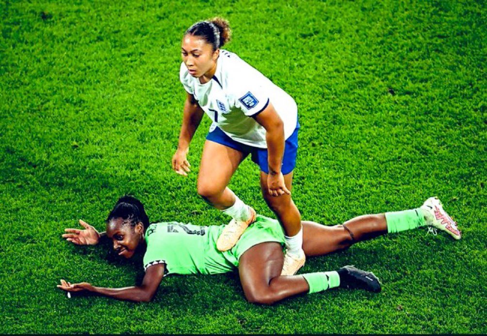 sowore's tweet photo. The fate of the black man-assaulted, harassed, violated, put down, yet the oppressor(s) still step/stay on your back while you’re down and after all the fouls, they’ll always win!  (The real story between the Brits (England) and their former colony, Nigeria. #RevolutionNow https://t.co/cCF4WR3aYQ