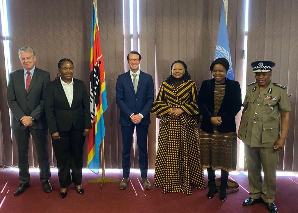 OTP staff Kevin Hughes and Ewan Brown met today with Hon. <a href="/PholileShakantu/">Pholile Dlamini Shakantu</a>, HRH Princess Lindiwe <a href="/EswatiniHome/">Home Affairs Eswatini</a>, Police Comm. Dlamini, Acting DPP Hlophe and other officials to express gratitude for exceptional cooperation of <a href="/EswatiniGovern1/">Eswatini Government</a> in apprehending Fulgence #Kayishema