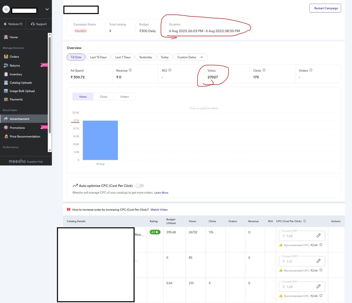 HardikKothari18's tweet photo. 2 adv Campaign me total 48638 views hai or meesho ke dashbor me 37650 views dikha raha hai. #MEESHOFROUD @viditaatrey 
@Meesho_Official  BLOODY LIAR TEAM OF THE WORLD. SEE Advertisement  #FROUD DONT RUN ADV in Froud @meesho_support #Boycottmeesho dekho mese BDSK team hai. https://t.co/vsJuOOfabq