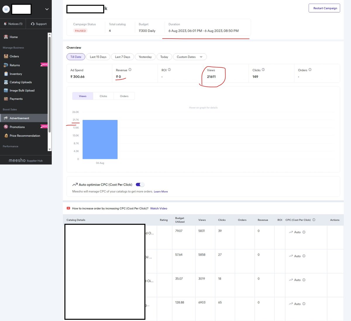HardikKothari18's tweet photo. 2 adv Campaign me total 48638 views hai or meesho ke dashbor me 37650 views dikha raha hai. #MEESHOFROUD @viditaatrey 
@Meesho_Official  BLOODY LIAR TEAM OF THE WORLD. SEE Advertisement  #FROUD DONT RUN ADV in Froud @meesho_support #Boycottmeesho dekho mese BDSK team hai. https://t.co/vsJuOOfabq