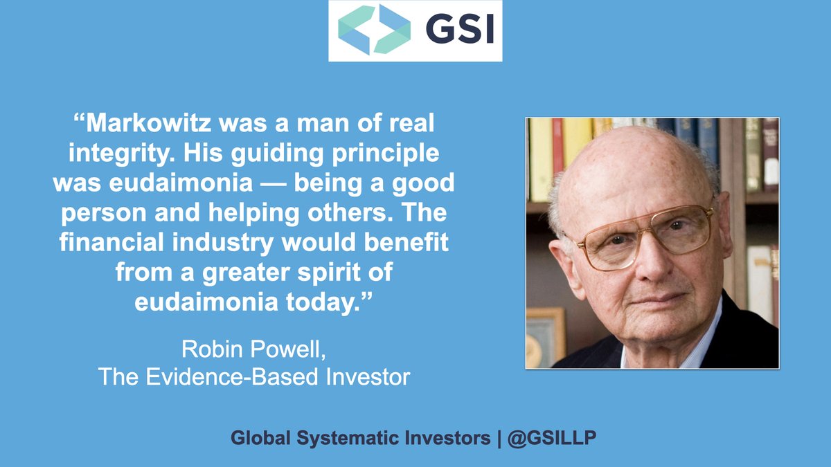What today’s financial professional can still learn from Harry Markowitz about optimal portfolio construction — and doing the right thing

<a href="/GSILLP/">GSI</a> #Investing #EvidenceInvesting #Finance ow.ly/2YC450PpawH
