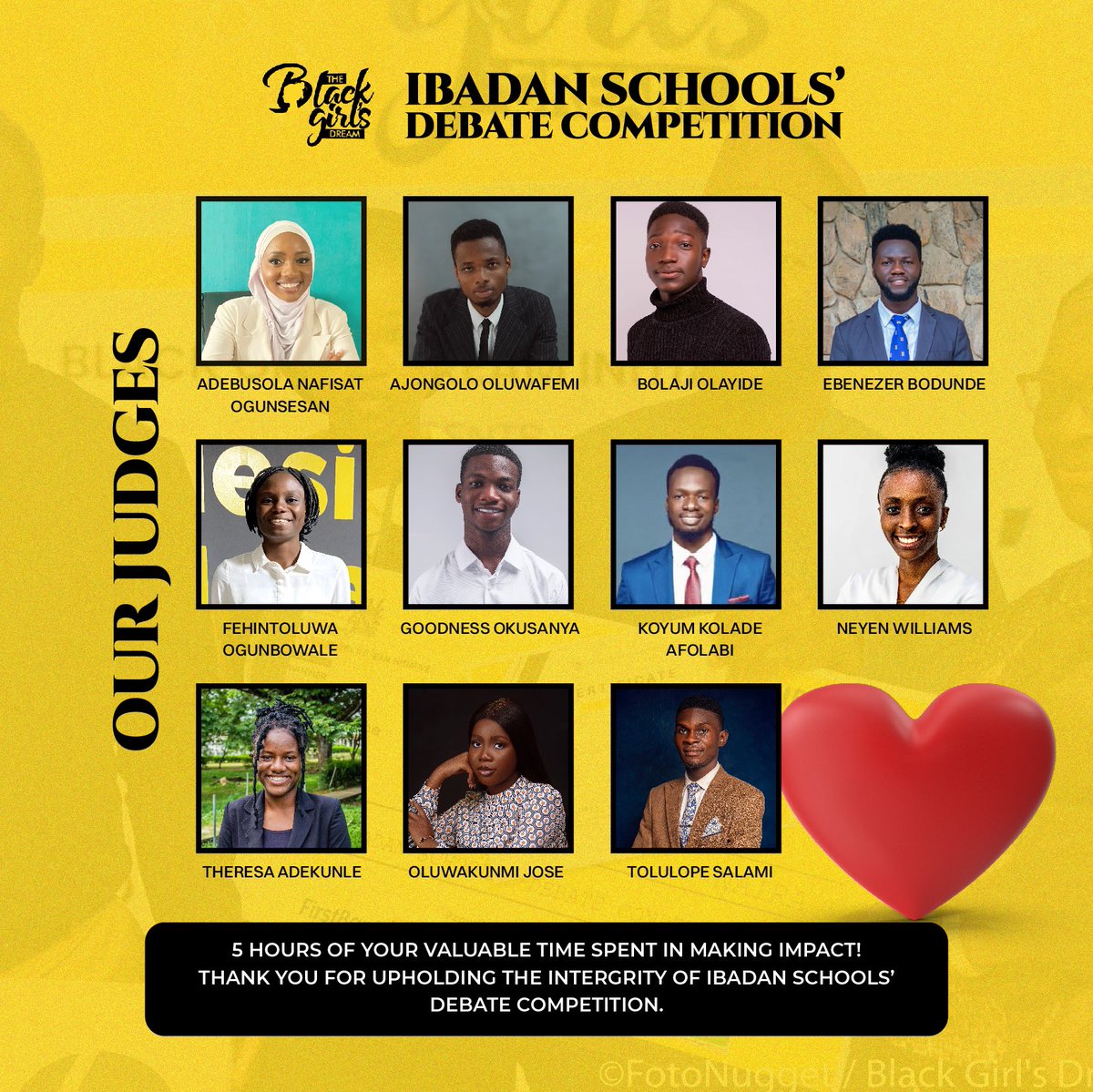 Dear Ibadan Schools' Debate
Competition 3.0 Judges, Thank you!✨. 

#ISDC3.0
#theinclusiveedition
#publicspeakingtraining
#publicspeakers
#competition
