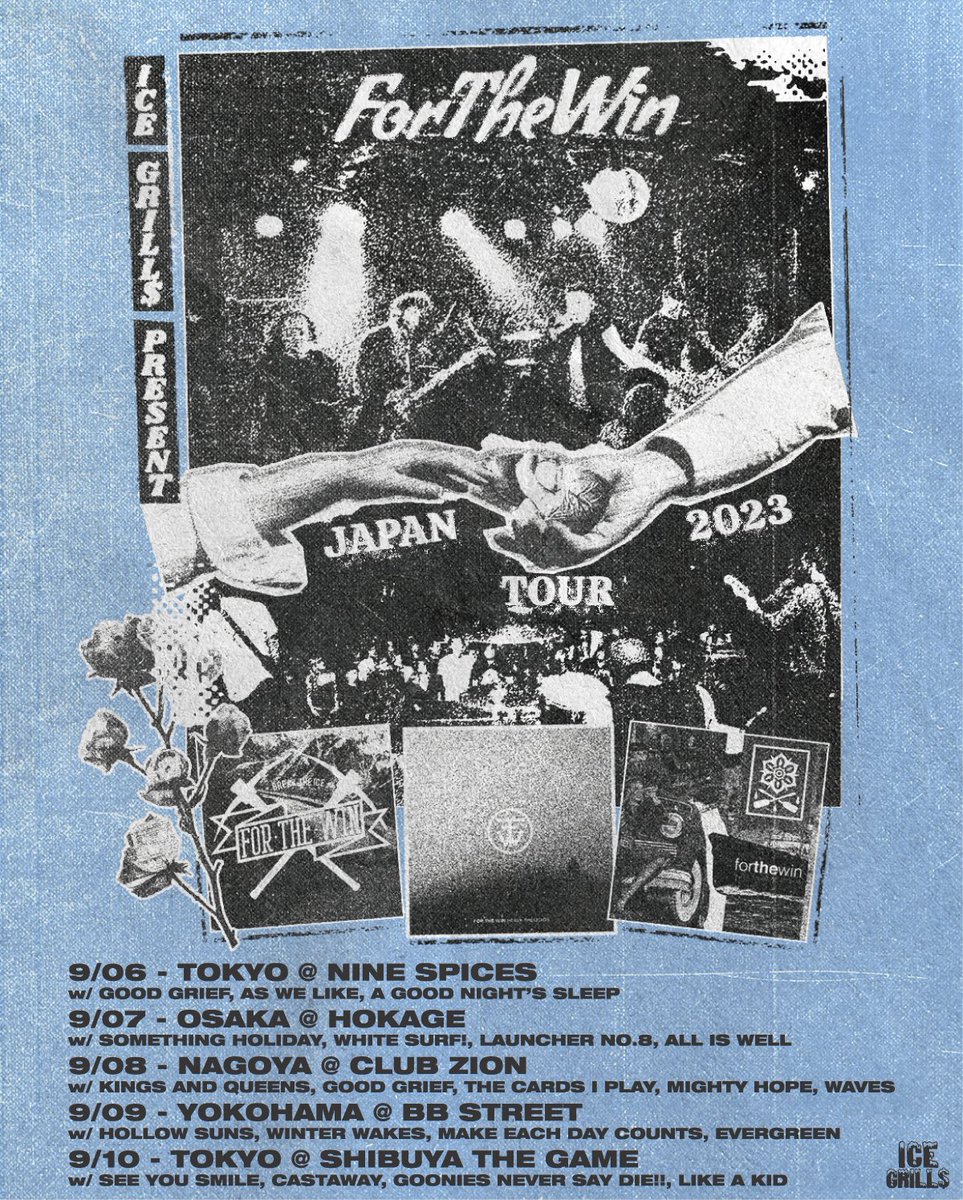 icegrillsjp's tweet photo. 【@ForTheWinSD JAPAN TOUR 2023ゲストバンド決定！】

SEE YOU SMILE、GOONIES NEVER SAY DIE!!、GOOD GRIEF、SOMETHING HOLIDAY、KINGS AND QUEENS、HOLLOW SUNSら各地ポップパンク、メロディック、イージーコア・スタイルの多彩なバンドが決定！

e＋にてチケット発売中！
https://t.co/VnF3HkGQWp https://t.co/mOnuHFC3ut