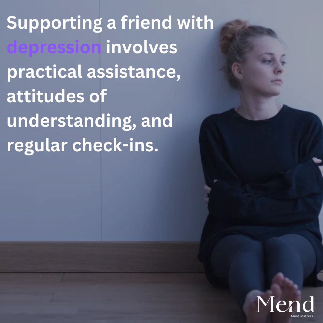 MendNMH's tweet photo. When supporting a friend with depression:
- Learn about symptoms and causes.
- Offer practical help with daily tasks.
- Check in regularly but avoid overwhelming.
- Don't judge or assume, validate feelings.
- Encourage professional assistance.
 🌼 #MentalHealthAwareness https://t.co/tKRAX8y5cn