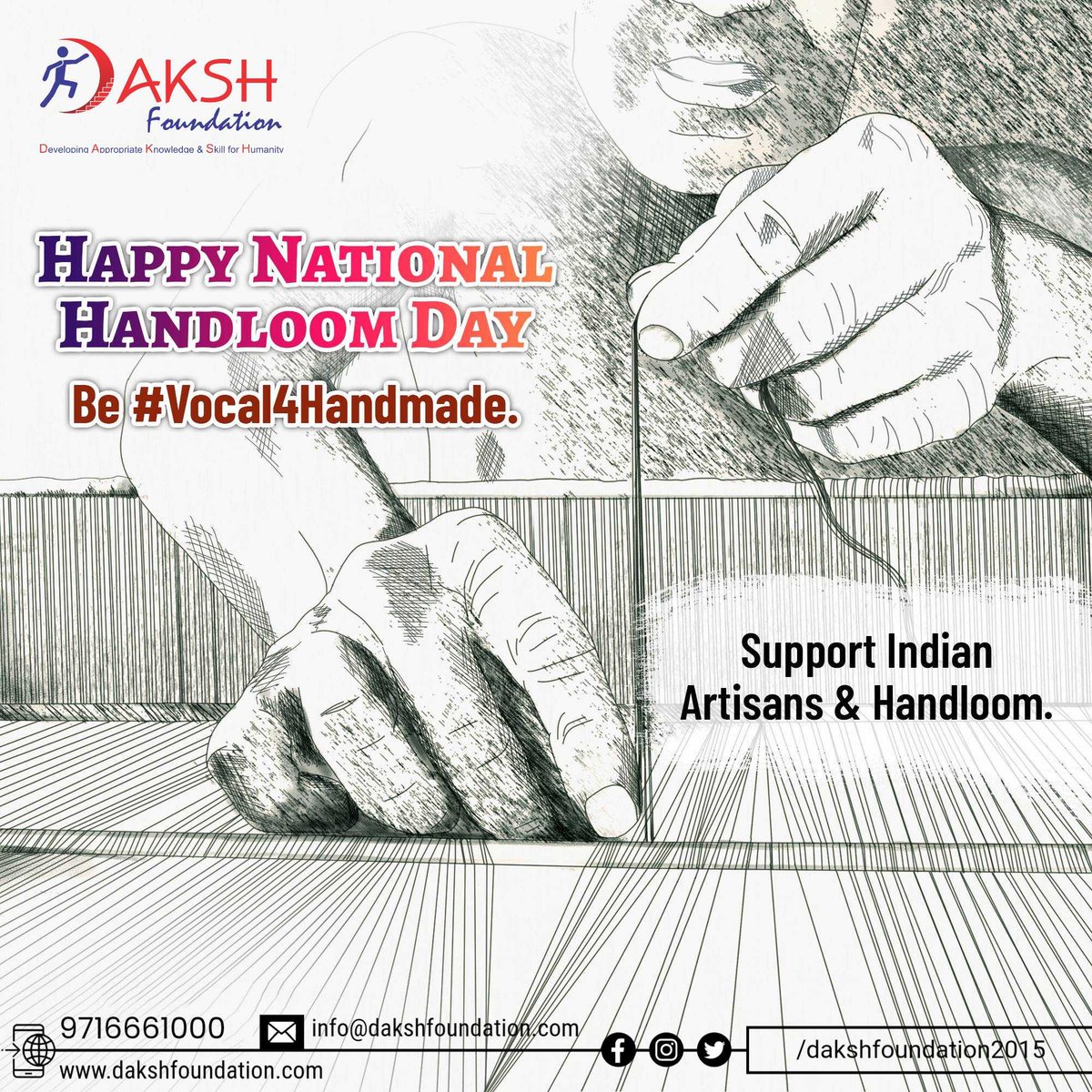 #KnowYourArtisan

To promote Indian #Artisan  #SupportLocalArtisan 
#VocalForLocal  #HappyNationalHandloomDay