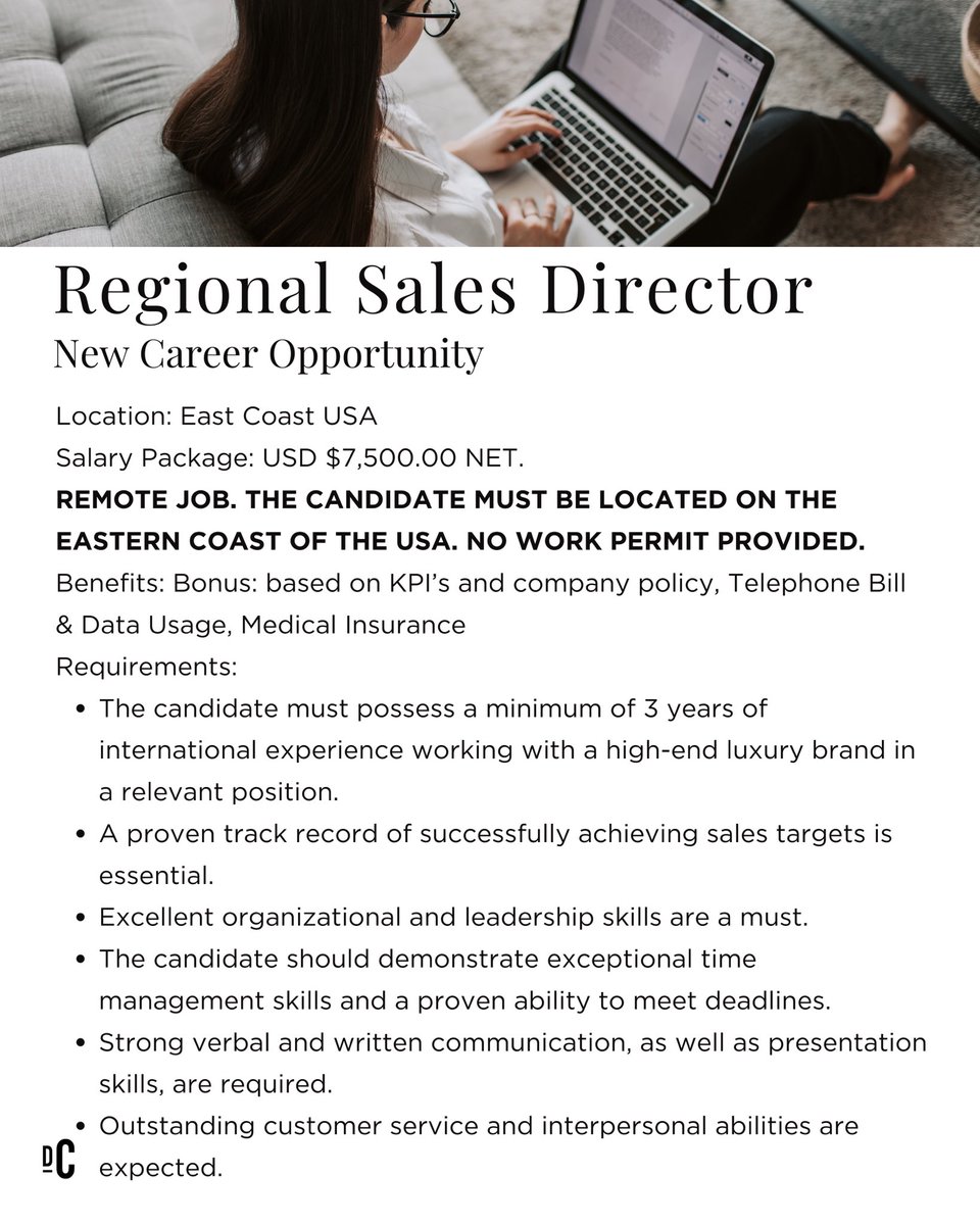 We are now recruiting a Regional Sales Director!
 
Please visit our careers page at dcglobaltalent.ca/careers/ or apply directly using the following link: recruiterflow.com/dcglobal/jobs/….
 
#newcareeropportunity #recruitment #salesdirector #sales #DCGlobalTalent #DCGlobalTalentJobs