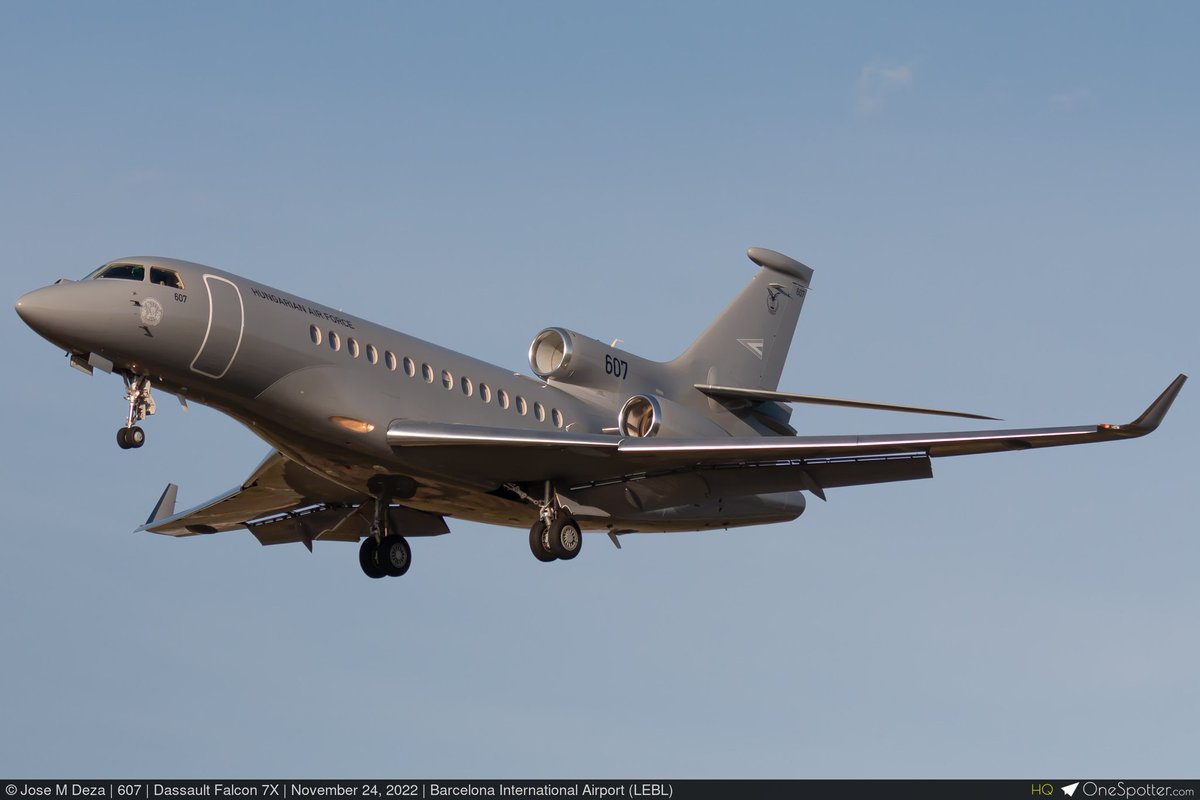 LebanonJets's tweet photo. Military: Hungarian Air Force Falcon 7x 607 (Mode S code #477FF7) arrived in #Beirut from #Kecskemet Air Base & back https://t.co/c0JjxptKjc