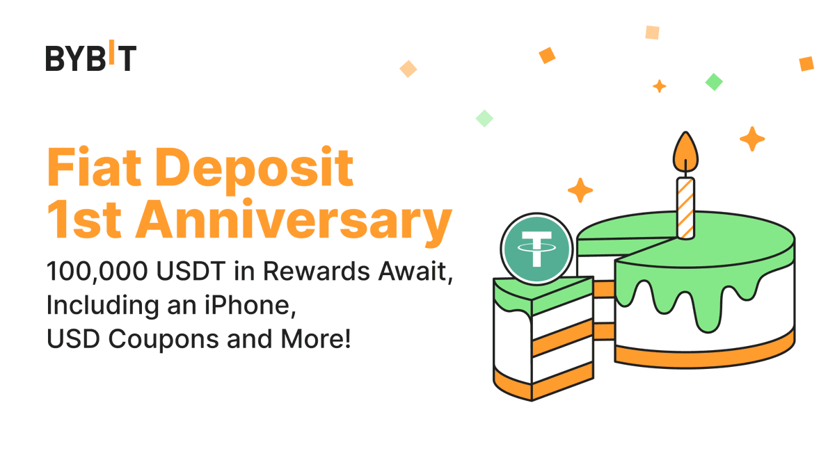 🎉 Happy 1st Anniversary to Fiat Deposits!

To celebrate, we are giving away 100,000 $USDT and more in lucky draw rewards! 

💡 There are many ways to get a draw.

One way is to share this post and tag #BybitFiatDeposit1stAnniversary 

📚 Get more draws: i.bybit.com/CEabMJt