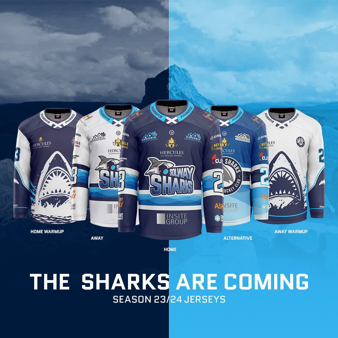 The Solway Sharks, sponsored by @HerculesIHA, are delighted to announce that own &amp; loan jerseys will be available to buy from 7pm.
 
It’ll be on a first-come, first-served basis, so when they are gone, they are gone!!

#SharksAreCircling #SolwaySharks #IceHockey #Dumfries #EIHA