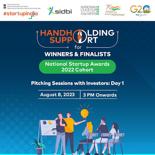 startupindia's tweet photo. Under the #NSA2022 Cohort #HandholdingSupport, we are thrilled to announce the first day of the "Pitching Sessions with Investors" curated exclusively for the NSA 2022 winners and finalists.

#StartupIndia #NationalStartupAwards #HandholdingSupport  #PitchingSession #SIDBI #AIFs https://t.co/LPo4z95fhY