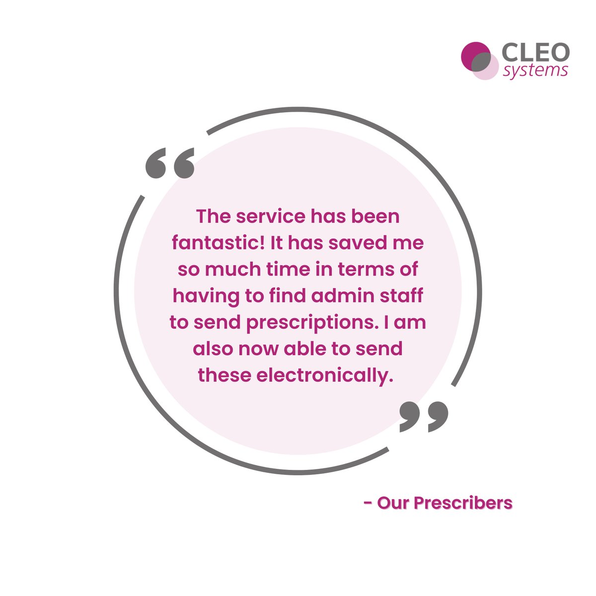 CleoSystems's tweet photo. We are so proud that CLEO SOLO EPS has made a significant difference in the reduction of FP10 use in outpatient secondary care settings!🎉🙌 

#nhs #nhsuk #cleosystems #cleosoloeps #electronicprescribing #testimonial #pharmacy #patient #clinician https://t.co/3AihBMdFVc