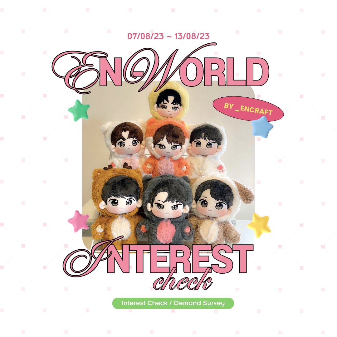 _encraft's tweet photo. EN-WORLD 20cm Dolls ☆
(demand quantity survey/interest check)
🗓️: 7.8 (Mon) ~ 13.8 (Sun)
🔗: https://t.co/4ik9pbqClC

#RT lottery: 1 doll of your choice will be sent to you! 💌

#ENHYPEN #엔하이픈 https://t.co/MOb4L0cJzz