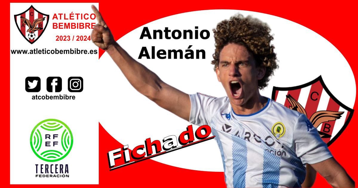 AtcoBembibre's tweet photo. #Oficial

Antonio Alemán, procedente del @cfhercules B, nuevo jugador del @AtcoBembibre.

Incorporamos al mediapunta murciano con experiencia en el grupo octavo en el @SalamancaCFUDS. Calidad para nuestro ataque. 

¡Bienvenido @alemanetis !

🆎⚽️🦅 https://t.co/PzM2684uaz