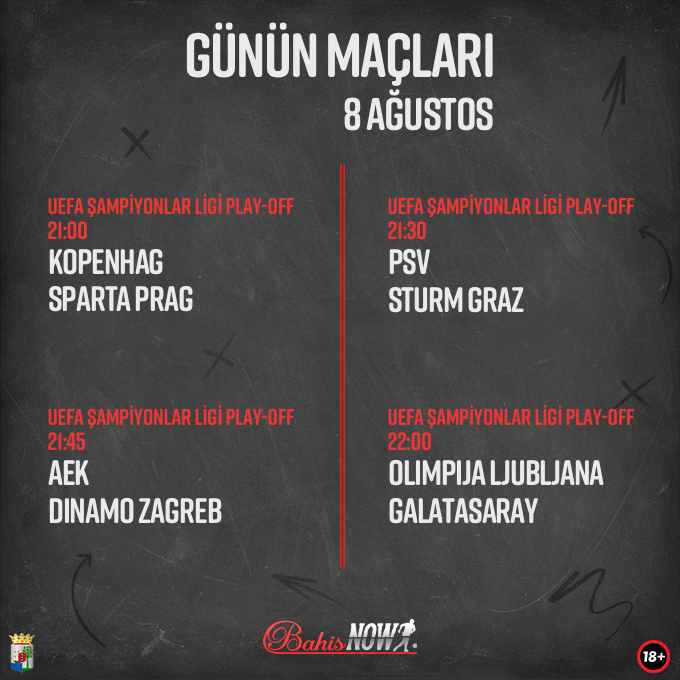 ⚽Temsilcimiz Galatasaray'ın da yer aldığı UEFA Şampiyonlar Ligi elemelerine en yüksek oranlar #Bahisnow'da! 

👉Hemen bahsini al.