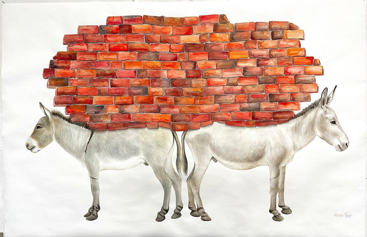 GunjanTyagi10's tweet photo. Title - Buradian Ass 
Size - 230cm 150cm
Watercolor on paper 
2023 Art Diaganole V #wels #Austria 
#newwork #watercoloronpaper #conceptual #conceptualart #donkey #brickart #donkeyart #surealisticart #newyorkartist #indianartist #conceptualartist #gunjantyagi https://t.co/znsmmcD1O2