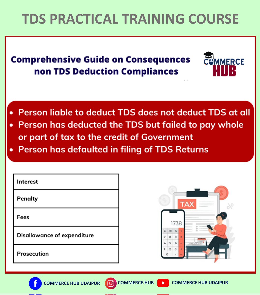 E-TDS Training Course #Learn #TDSCompliances 

#TDSDeduction #TDSPayment #TDSFiling 

#Form16 #Form16A #26AS #TCS

#CareerGrowth #CommerceHub #Udaipur