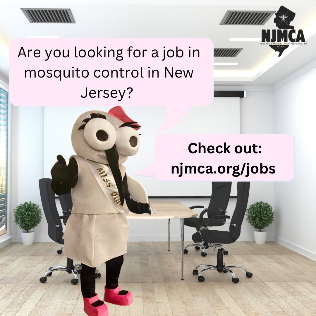 📣 Hey job seekers! Remember to check out our job opportunities page on our website! We currently have openings in Morris, Hudson, and Middlesex county! 🦟💻

Link in bio and below! 🤗
njmca.org/jobs

#NJjobs #NJ #NJMCA #mosquitocontrol