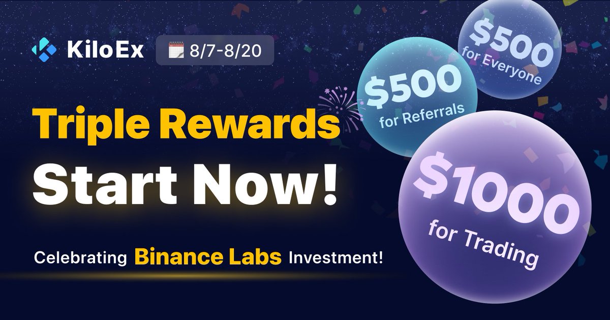Celebrating the investment from <a href="/BinanceLabs/">Yzi Labs</a>. Join the "Triple Rewards Contest" with <a href="/KiloEx_perp/">KiloEx</a> . The more you trade, the more you earn, and the higher chance to win KiloEx Genesis Pass whitelist qualification! Come and join us now! medium.com/@KiloEx/kiloex…