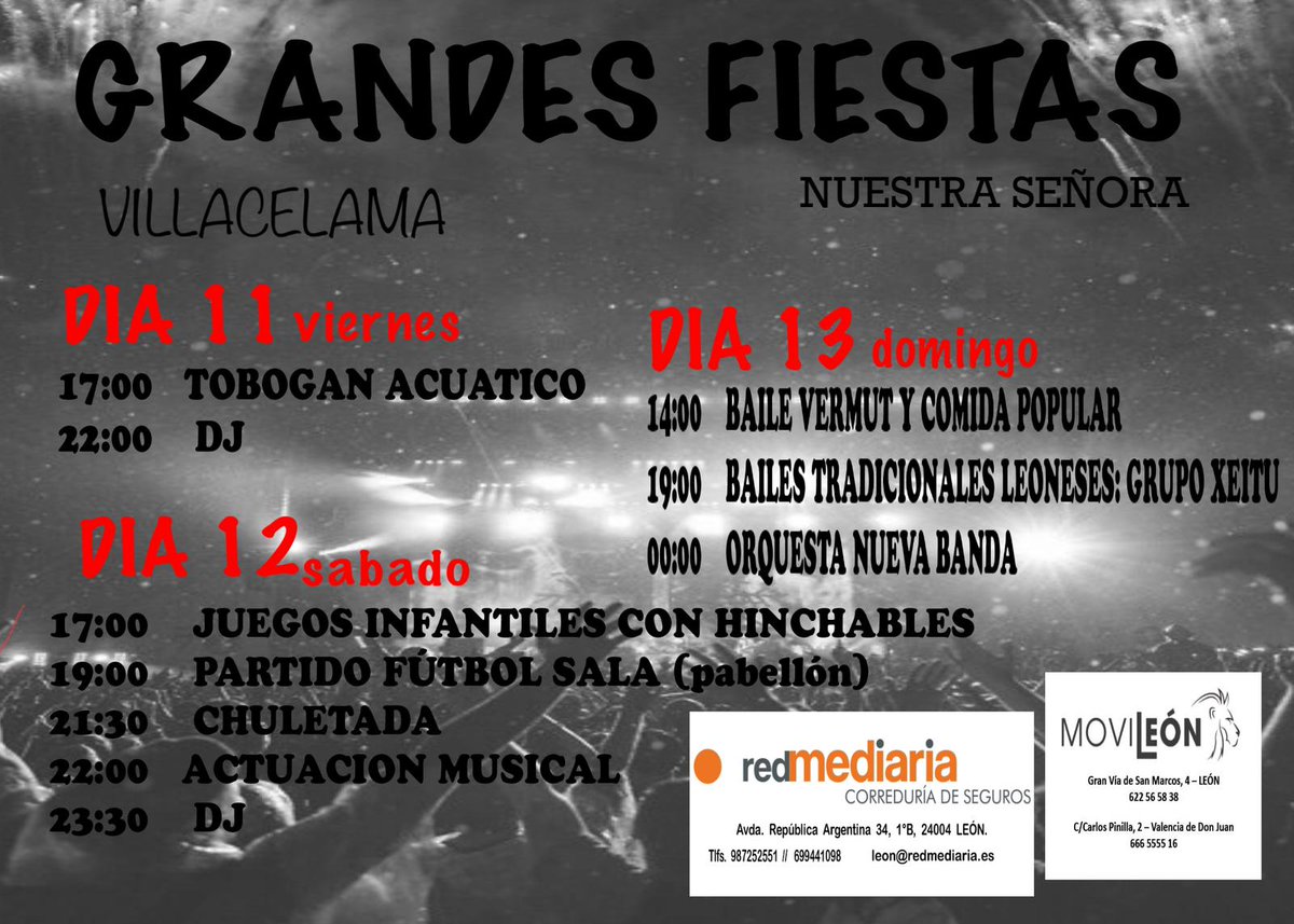 Villacelama's tweet photo. 🚨🚨🚨🚨🚨🚨🚨🚨🚨🚨🚨🚨🚨🚨
Llegan nuestras fiestas de #NuestraSeñora de la Asunción y #SanRoque!!! 🎉💃🎉💃🎉💃🎉
Os esperamos!! 😉😏😘😘 https://t.co/yzDLj2Djam