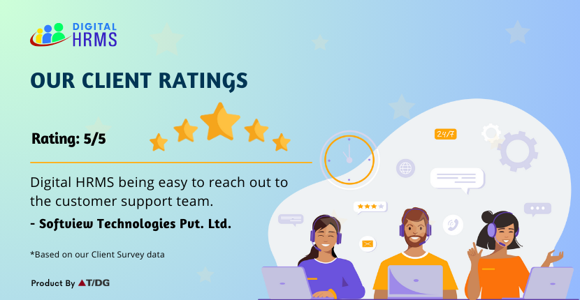 DigitalHRMS's tweet photo. The Digital HRMS Training Module offers a support team, that addresses challenges swiftly. Softview Technologies Pvt Ltd. has given kind ratings to Digital HRMS’s easy to reach customer support team. #HappyCustomers #HRSoftware #DigitalHRMS #HR #HRTech #HRMSPlatform #hrsupport https://t.co/fOw43AA8R5