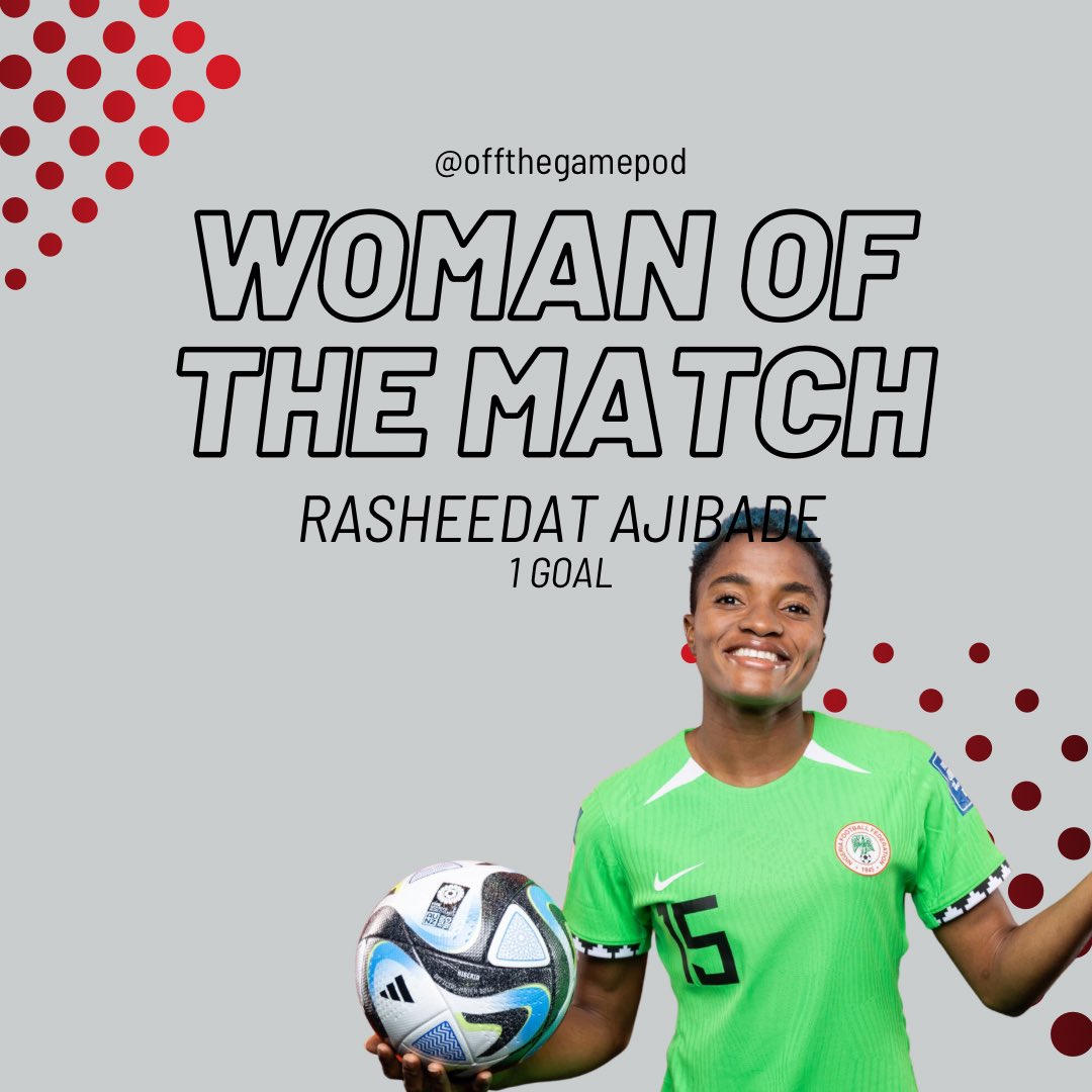🌟 Rasheedat Ajibade, #TheGirlWithTheBlueHair, dazzles as Woman of the Match, displaying skill and determination on the field! 💚🦅#SuperFalcons #NaijaFootball #ProudlyNigerian #FIFAWomensWorldCup2023