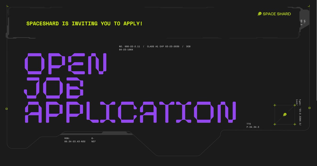 🚨 Calling all interested #web3 techies and non-techies for a job opportunity at SpaceShard 🚨 Submit your application below! 👉 tally.so/r/3E5ePL