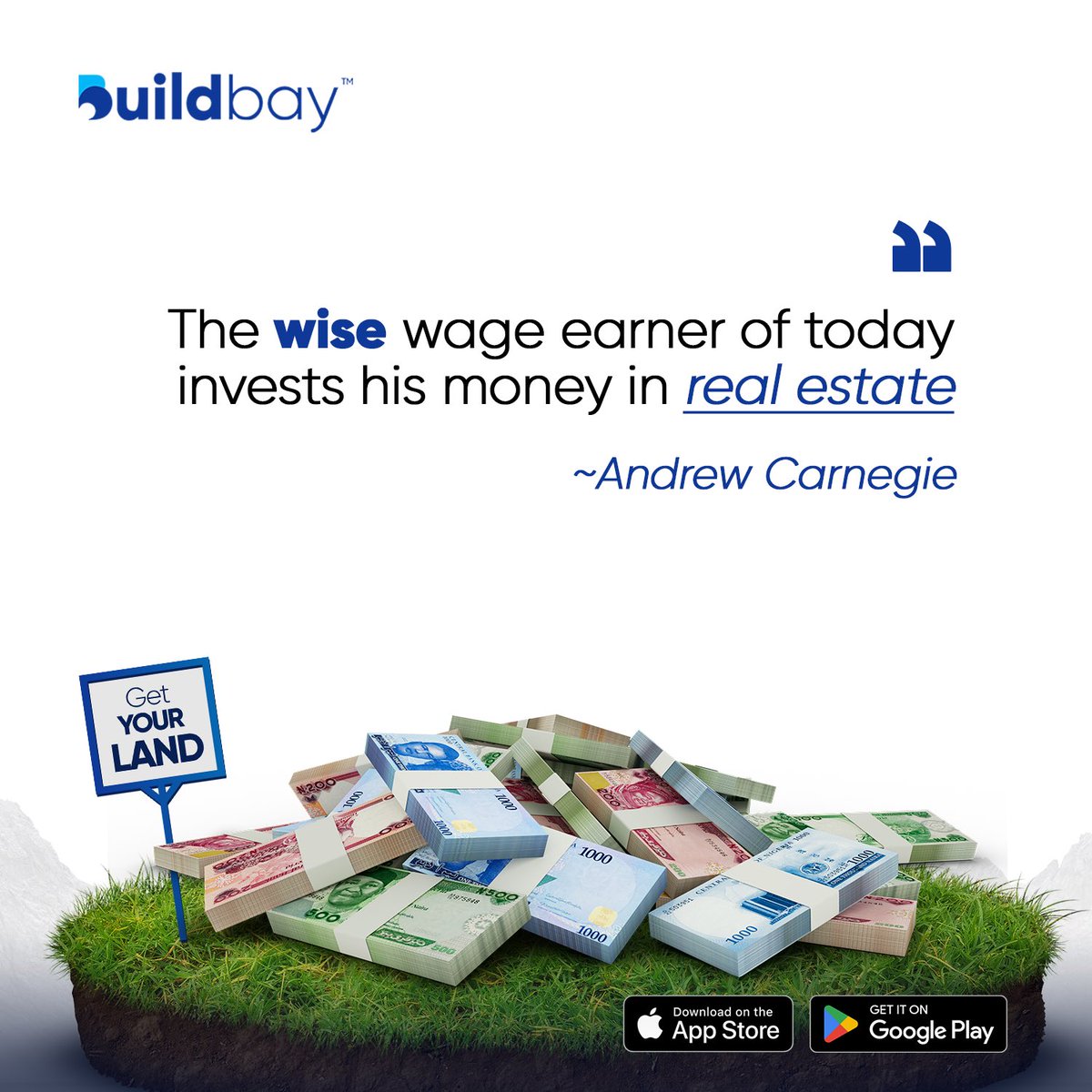 Buildbayltd's tweet photo. Today's savvy earners are building wealth through Real Estate Investments๐โฆ
As you start your week, ensure you are prepared for the future by investing in Real Estate today.
Say HI to get started.
#buildbay
#landowners
#proptech
#monday motivation https://t.co/wrpAukBjgT
