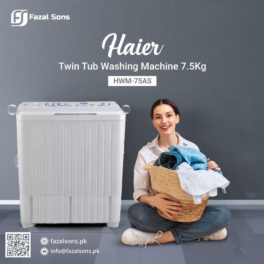 fazalsonslahore's tweet image. Buy 𝐇𝐚𝐢𝐞𝐫 𝐓𝐰𝐢𝐧 𝐓𝐮𝐛 𝐖𝐚𝐬𝐡𝐢𝐧𝐠 𝐌𝐚𝐜𝐡𝐢𝐧𝐞 𝟕.𝟓𝐊𝐠 with Twin tub semi automatic washing machine, Powerful Motor, Shower Rinse, 2 wash programmed..
𝐒𝐡𝐨𝐩 𝐍𝐨𝐰: bit.ly/40qugHd
𝐂𝐨𝐧𝐭𝐚𝐜𝐭 𝐔𝐬: 0323 4313536
#Fazalsons #HaierTwintubWashingMachine
