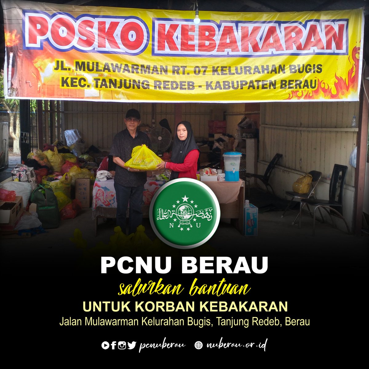 pcnuberau's tweet photo. Pengurus Cabang Nahdlatul Ulama menyalurkan bantuan untuk para korban musibah kebakaran yang terjadi di Jalan Mulawarman Kelurahan Bugis, Kecamatan Tanjung Redeb, Kabupaten Berau, Jum'at (04/08/2023). Bantuan bersumber dari donasi jamaah majelis pengajian rutin PCNU Berau. https://t.co/5vB8MImlNG
