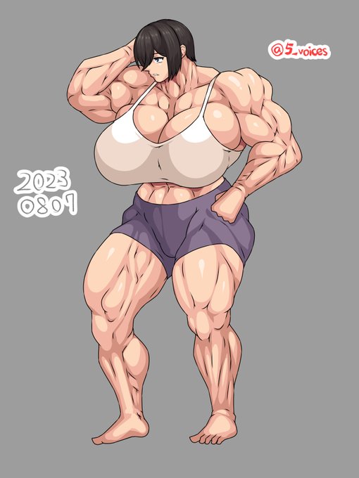 ポートレボディビル模写。へそまで届くデカさが好きだ。 