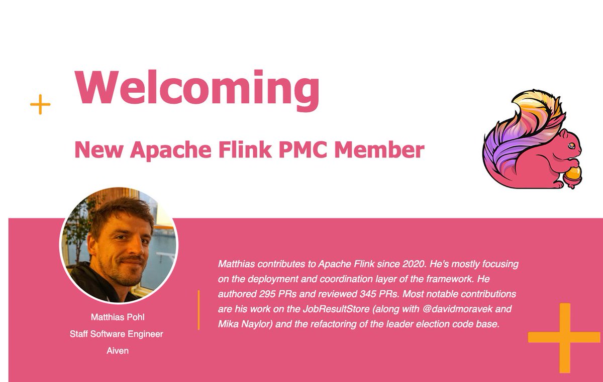 📢 We are happy to announce Matthias Pohl as a new PMC member in the Apache Flink project.