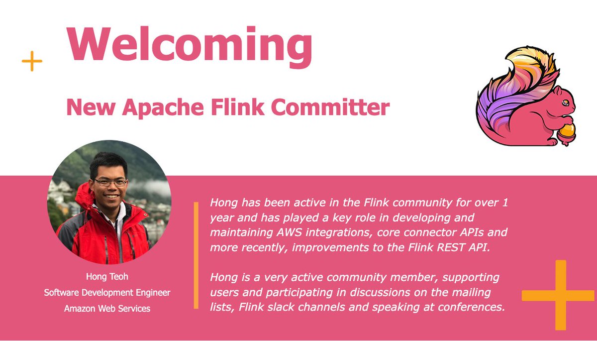 📢 We are happy to announce Hong Teoh as a new committer in the Apache Flink project.