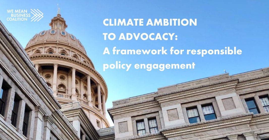 The right government policies are critical to turn our climate ambition into action. We’re proud to have contributed to @wmbtweets' #RPEFramework, which brings together tools, guides, standards & case studies to help more companies advocate responsibly. bit.ly/3qVMa7Z