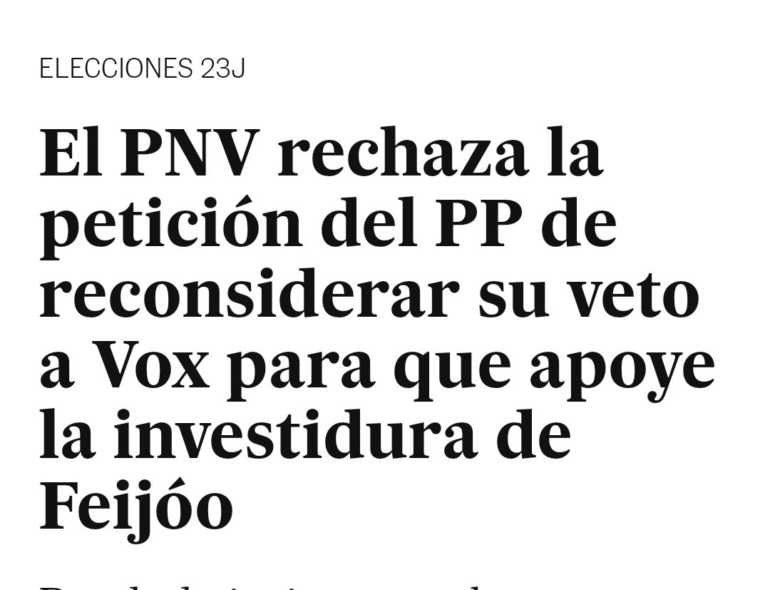 gerardotc's tweet image. Más allá del show de Feijóo haciendo tiempo para que los suyos no le corten el cuello, es curioso ver cómo la derecha conoce bien las tragaderas que tienen sus votantes. Oficialmente Vox anuncia que apoyará al PP sin pedir ministerios (lo hacen porque saben que no saldrá…