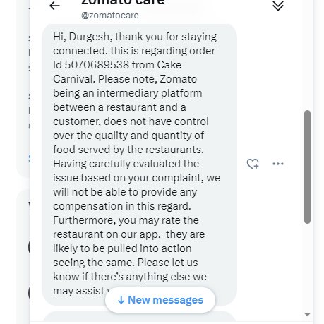 Dkshukla08's tweet photo. @deepigoyal @fssaiindia @zomato @zomatocare See this is the great resolution by you guys after delivering a disgusting food item. I know you are the aggregator but we don't restaurant directly, we know you. so only you are responsible for spoiling the time and money. I can't acpt https://t.co/3CasZoovRI
