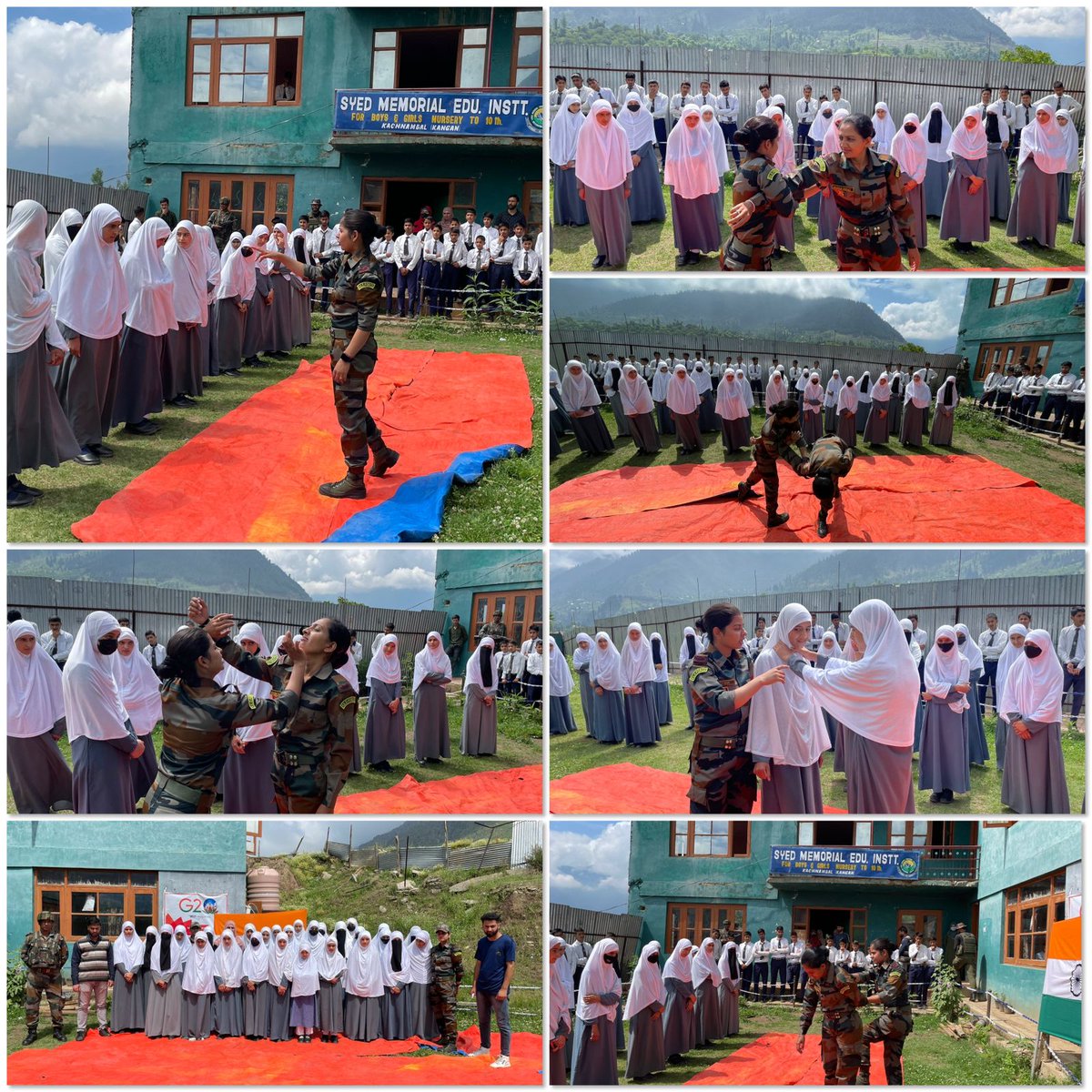 Wusan Battalion conducted lecture cum demonstration on self defence techniques for girls of Syedemorial Educational Institute, Kachnambal. #IndianArmy #WomenEmpowerment #KashmirDiaries #SelfDefence