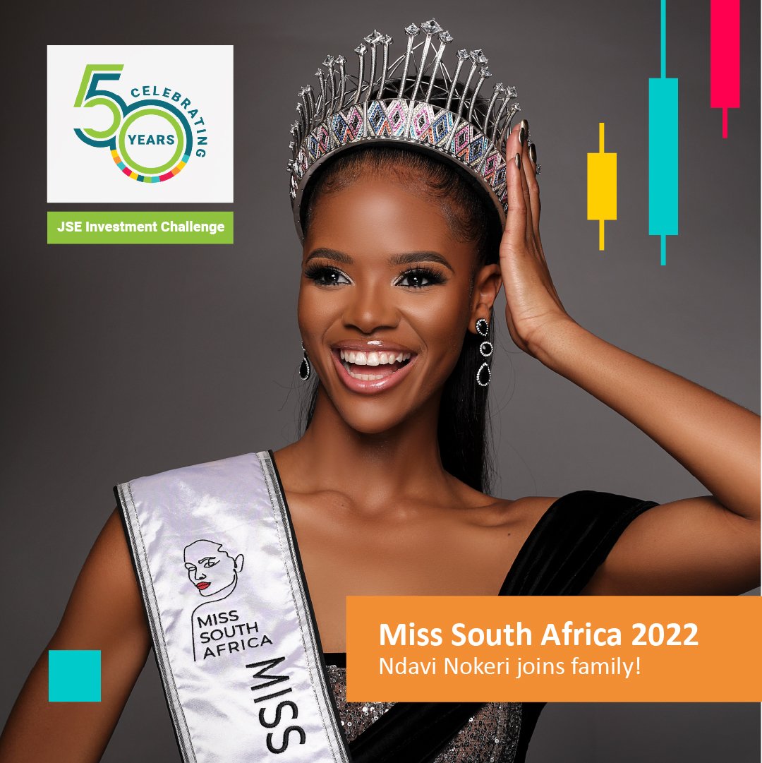 Introducing our JSE Investment Challenge ambassador, Miss South Africa 2022 - @Ndavi_Nokeri  🌟

As woman with a powerful vision and passion to empower lives through knowledge, we are thrilled to have her on board! 🌟 

#JSEInvestmentChallenge2023 #MissSouthAfrica2022