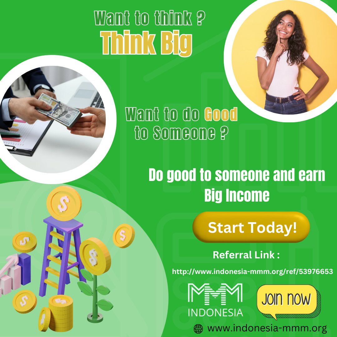 HelpingMavro's tweet photo. 💥💥Want to think, think big
Want to do good to someone
Join MMM Indonesia
Do good to someone and earn Big Income
Start today
https://t.co/IyvSFIvgz2
Referral Link : https://t.co/O56TQnLQAK
#mmmindonesia #thinkbig #earnbig #helpingcommunity #gooddead #joinmmmindonesia https://t.co/2KsRTM4tXn