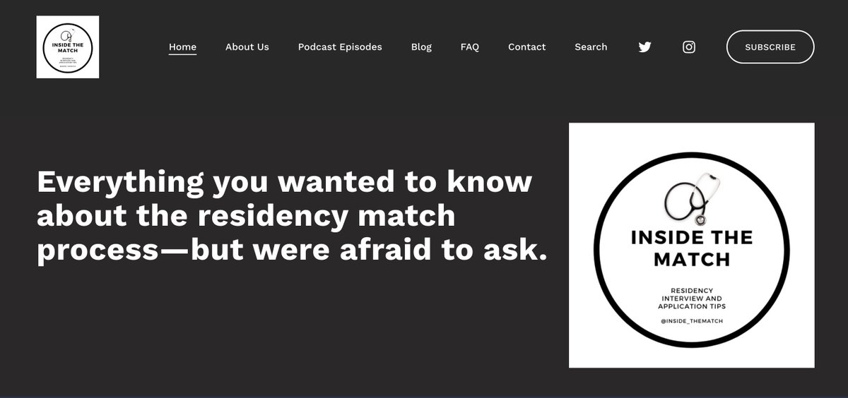 Inside_TheMatch's tweet image. Q. What is #Inside_TheMatch?
A. A #FREE resource for #MedStudents & #IMGs led by physicians and resident physicians providing equitable opportunities and transparency about the residency match process w/150+podcast episodes, 130+ blog posts, + more: insidethematch.com