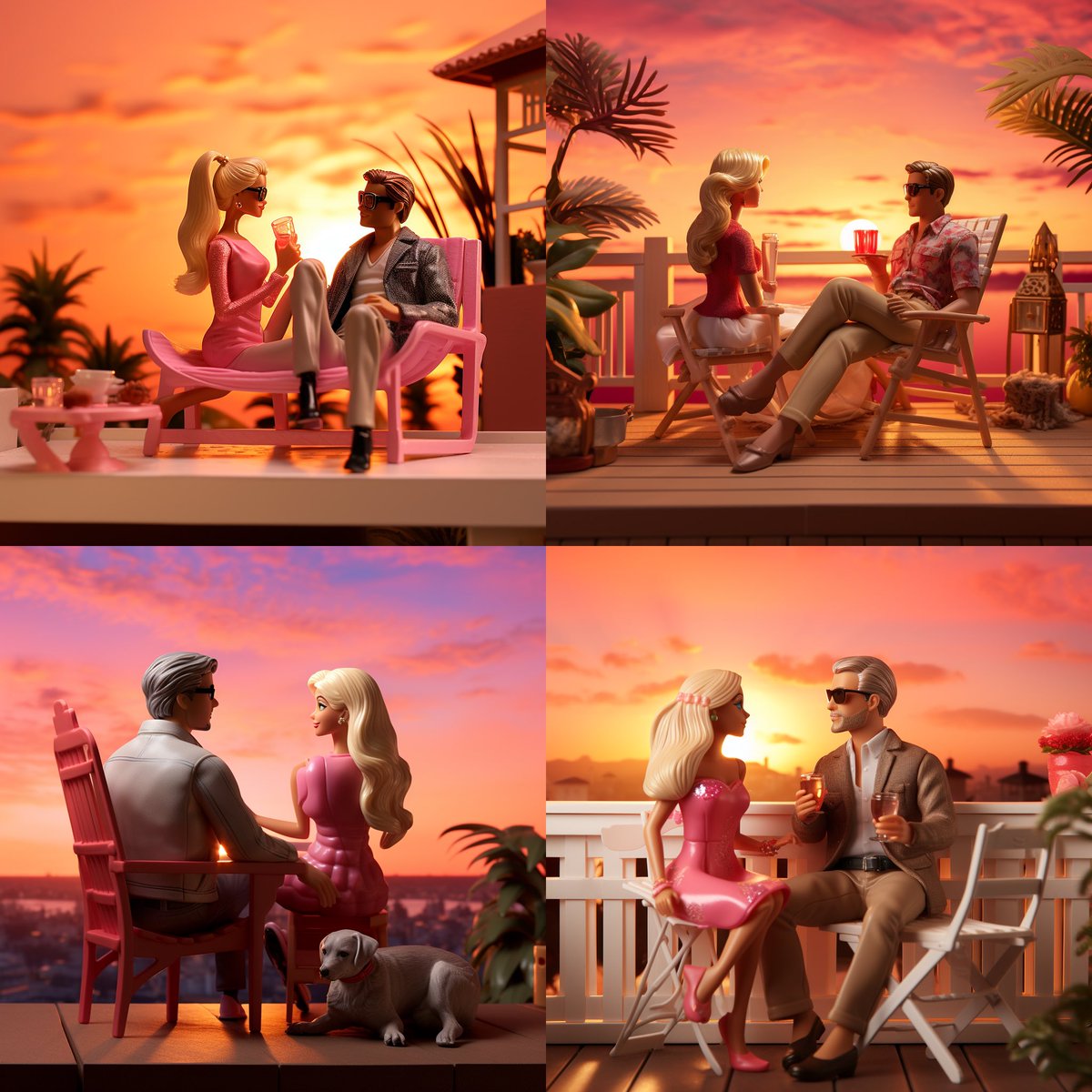 morninggirl888's tweet photo. Retirement Barbie and Ken 👗👔
#AIart #sunsetphotography #midjourney #middlelife https://t.co/els2iV7SE2