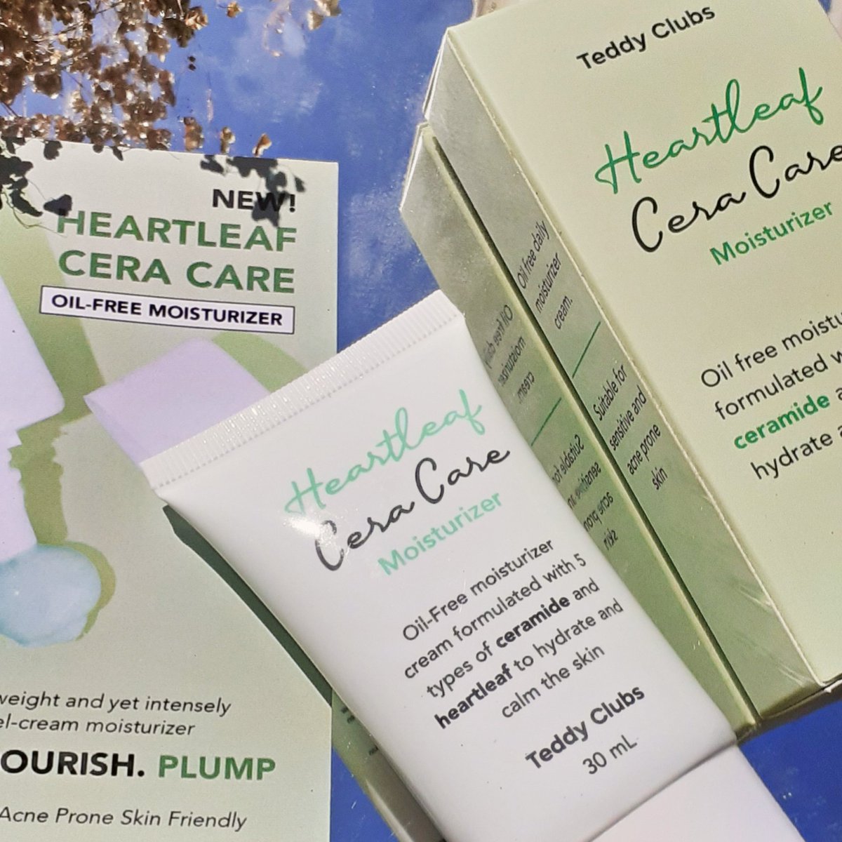 here's something new, Heartleaf Cera Care Moisturizer from @TeddyClubs ༘`✦

oil-free moisturizer cream yg diformulasikan dgn 5 jenis ceramide dan heartleaf untuk menghidrasi & menenangkan kulit #racunskincare