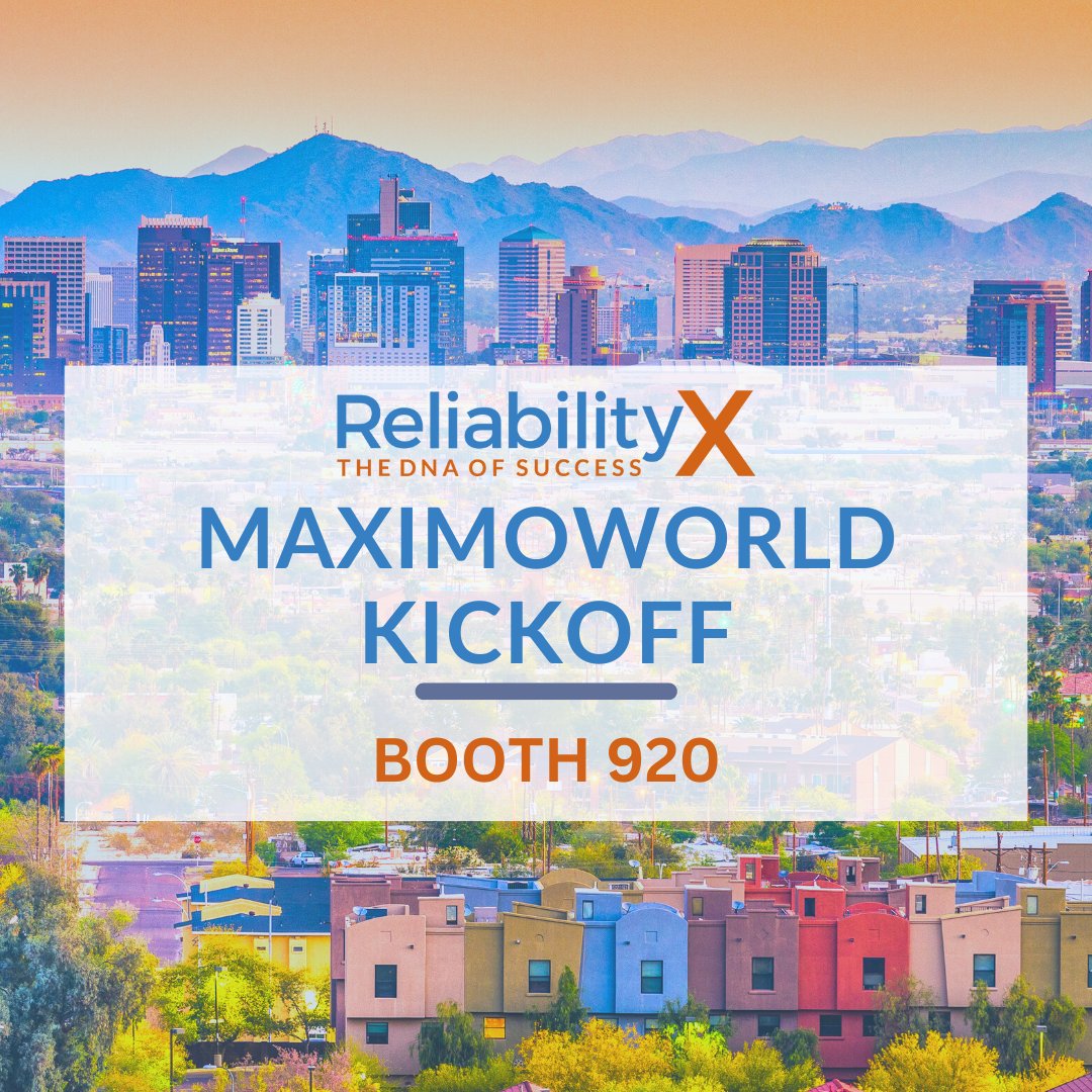 ReliabilityX's tweet image. Today is the day of #Maximoworld in Phoenix, Arizona! 🌵 We&apos;re excited to announce that ReliabilityX is a proud sponsor, and you can find us at Booth 920! 

Don&apos;t miss out on this  opportunity to explore the world of asset management with ReliabilityX!