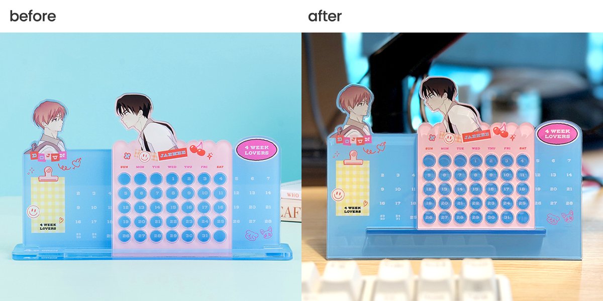 💡<#4주애인> 펀딩 아크릴 스탠드 형태 변경 안내

열띤 성원에 답하고자 제작 단가를 올려 캘린더 형태를 보완했어요.
더 안정적인 구조, 그리고 명함꽂이 기능까지 추가!
마지막까지 최선을 다해 멋진 굿즈로 보답하겠습니다.
자세한 내용은 여기서 확인해주세요! ⬇️

tumblbug.com/4week