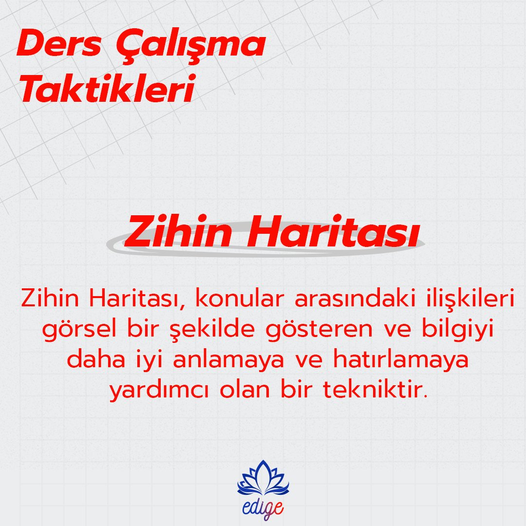 edigeegitim's tweet image. Zihin haritası oluşturma sürecinde, bir ana konu etrafında alt başlıklar ve alt başlıkların altında da detaylar yer alır.

Böylece konular arasındaki bağlantılar netleştirilir ve öğrenilen bilgilerin daha iyi anlaşılmasına katkı sağlanır.

#Edige #ZihinHaritası #DersÇalışma