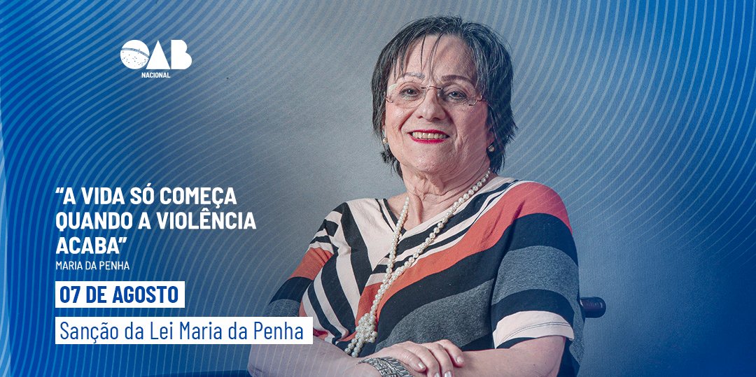 Hoje é um dia importante na luta dos direitos da mulher, com a sanção da #LeiMariadaPenha. Não se cale diante da violência, denuncie.

#OABNacional